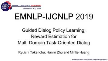 Free download EMNLP-IJCNLP2019: Guided Dialog Policy Learning: Reward Estimation for Multi-Domain Task-Oriented Dialog video and edit with RedcoolMedia movie maker MovieStudio video editor online and AudioStudio audio editor onlin