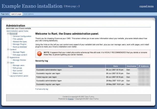 Download web tool or web app Enano CMS