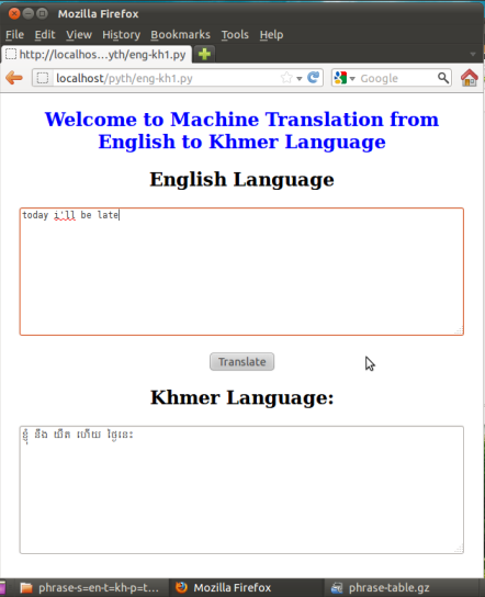 Download web tool or web app English-Khmer S. Machine Translation Download web tool or web app English-Khmer S. Machine Translation