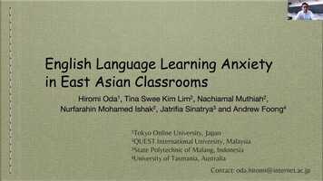 Free download English Language Learning Anxiety in East Asian Classrooms video and edit with RedcoolMedia movie maker MovieStudio video editor online and AudioStudio audio editor onlin
