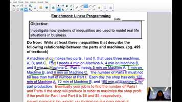 Free download Enrichment - Linear Programming video and edit with RedcoolMedia movie maker MovieStudio video editor online and AudioStudio audio editor onlin