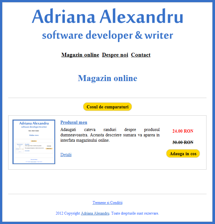 Download web tool or web app E-shop: Magazin Online Inceput 1.0 Download web tool or web app E-shop: Magazin Online Inceput 1.0