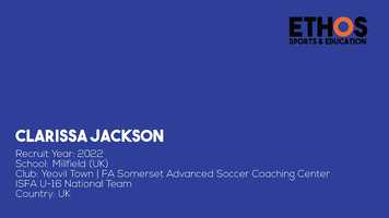 Free download Ethos Sports and Education | Clarissa Jackson video and edit with RedcoolMedia movie maker MovieStudio video editor online and AudioStudio audio editor onlin