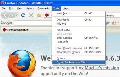 Download web tool or web app Firefox Bookmark CSV Export Download web tool or web app Firefox Bookmark CSV Export