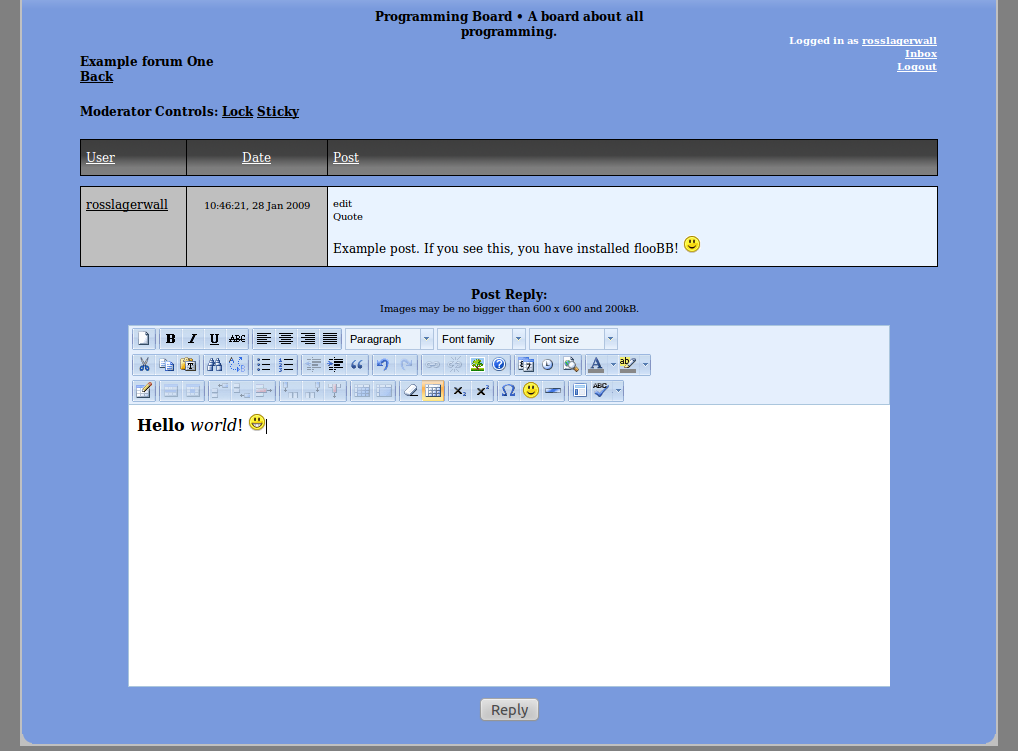 Download web tool or web app flooBB
