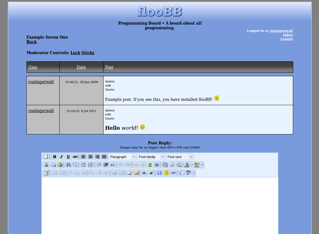 Download web tool or web app flooBB