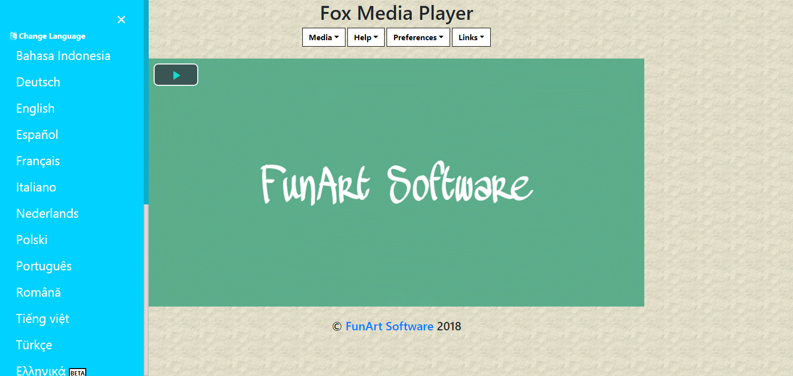 Download web tool or web app Fox Media Player