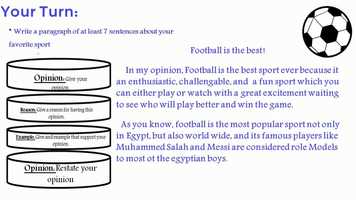 Free download G2-Writing-U3W1-Opinion-Sports video and edit with RedcoolMedia movie maker MovieStudio video editor online and AudioStudio audio editor onlin
