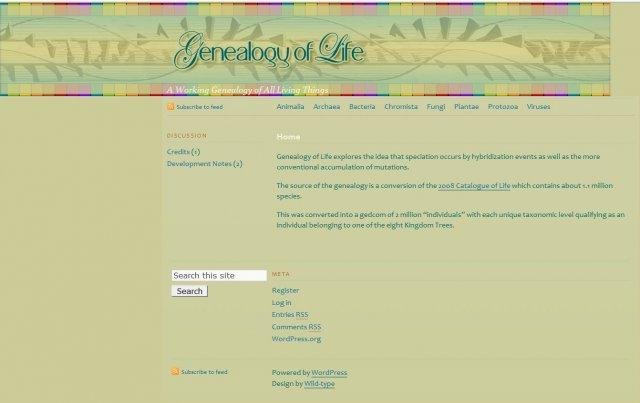 Download web tool or web app Genealogy of Life