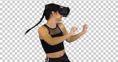 Free download Girl Playing Virtual Reality Dancing Game, Alpha Channel | Stock Footage - Envato elements video and edit with RedcoolMedia movie maker MovieStudio video editor online and AudioStudio audio editor onlin