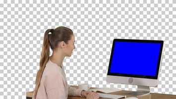 Free download Girl Sitting in Front of The Computer, Alpha Channel | Stock Footage - Videohive video and edit with RedcoolMedia movie maker MovieStudio video editor online and AudioStudio audio editor onlin