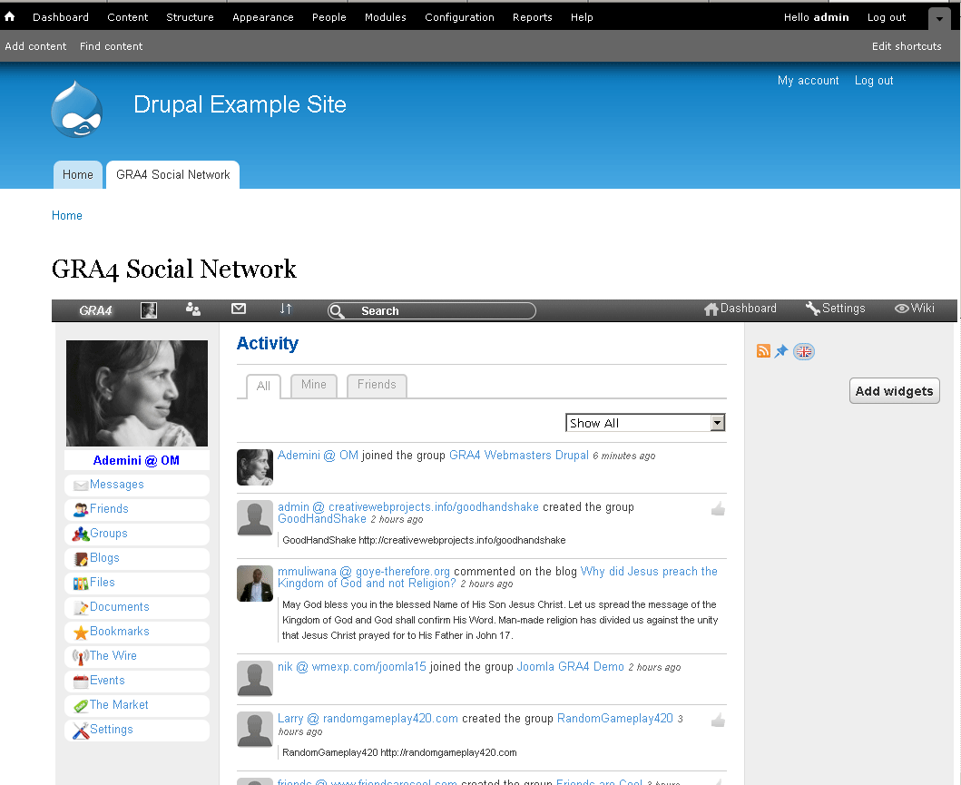 Download web tool or web app GRA4 Social Network for Drupal Download web tool or web app GRA4 Social Network for Drupal