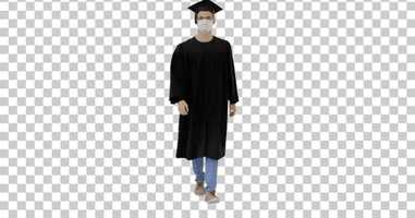 Free download Graduate student in a medical mask walking, Alpha Channel | Stock Footage - Envato elements video and edit with RedcoolMedia movie maker MovieStudio video editor online and AudioStudio audio editor onlin