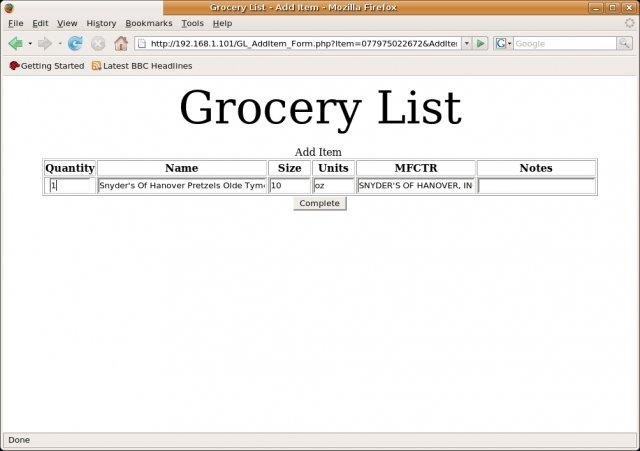 Download web tool or web app Grocery List