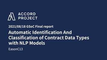 Free download GSoC 2021: Automatic Identification of Contract Data Types video and edit with RedcoolMedia movie maker MovieStudio video editor online and AudioStudio audio editor onlin