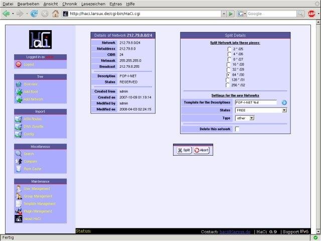 Download web tool or web app HaCi - IP Address Administration Download web tool or web app HaCi - IP Address Administration