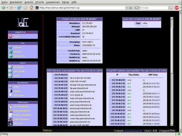Download web tool or web app HaCi - IP Address Administration Download web tool or web app HaCi - IP Address Administration