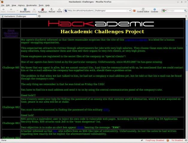Download web tool or web app Hackademic Challenges