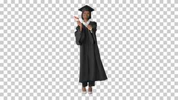 Free download Happy afro graduating female student dancing, Alpha Channel | Stock Footage - Videohive video and edit with RedcoolMedia movie maker MovieStudio video editor online and AudioStudio audio editor onlin