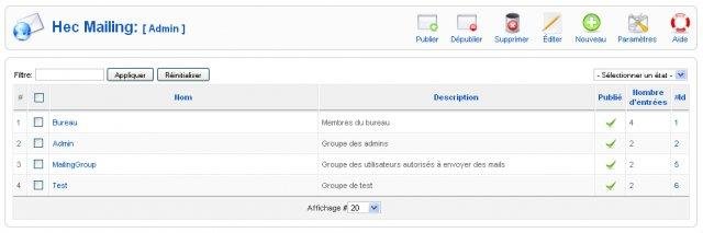 Download web tool or web app HecMailing for Joomla