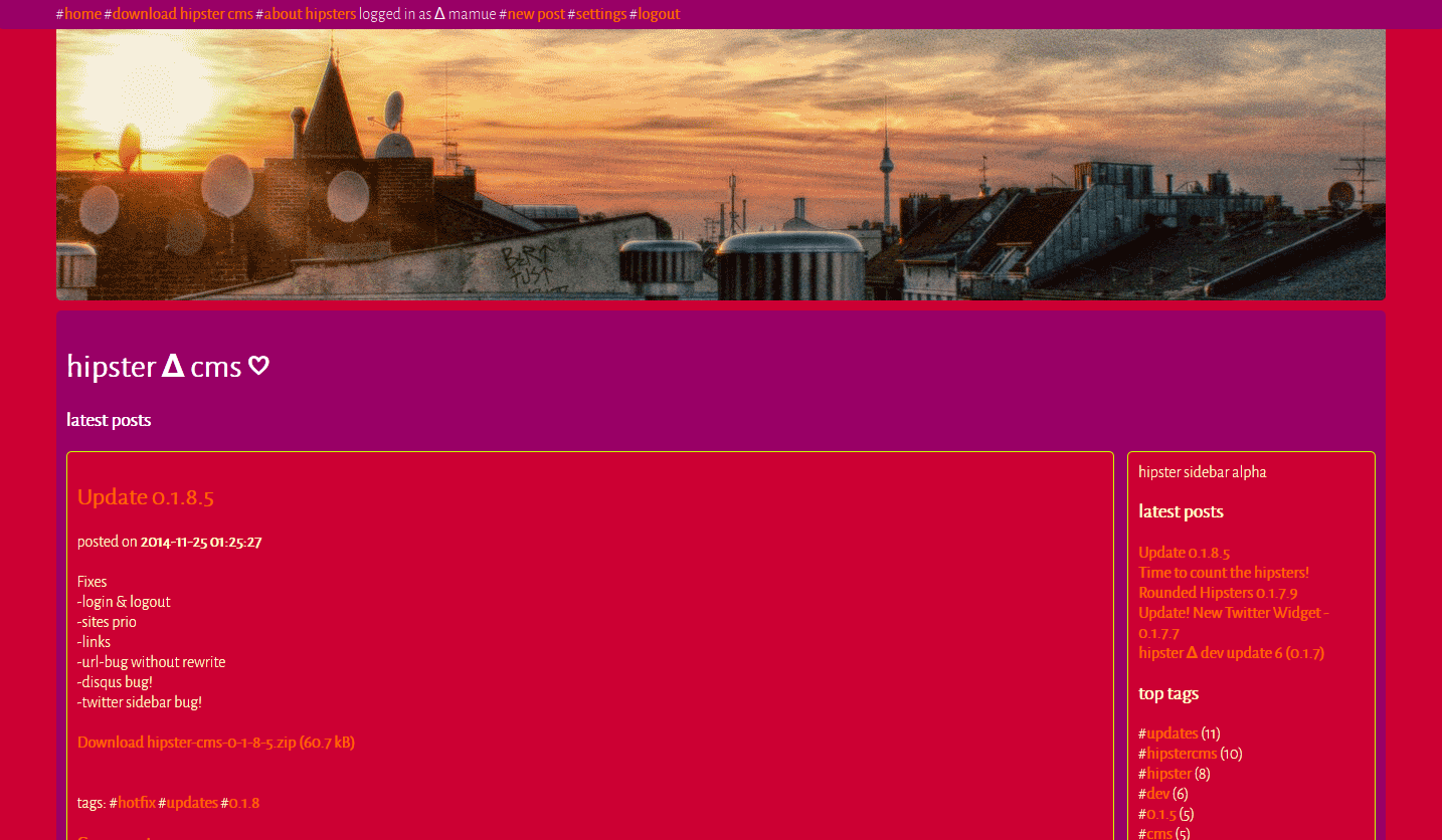 Download web tool or web app hipster Δ cms