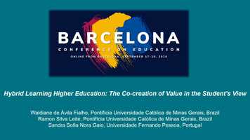 Free download Hybrid Learning Higher Education: The Co-creation of Value in the Students View video and edit with RedcoolMedia movie maker MovieStudio video editor online and AudioStudio audio editor onlin