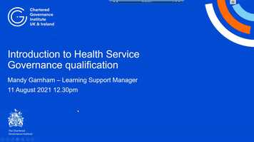 Free download Introduction to a Qualification in Health Service Governance video and edit with RedcoolMedia movie maker MovieStudio video editor online and AudioStudio audio editor onlin