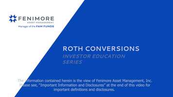 Free download Investor Education Series: Roth Conversion video and edit with RedcoolMedia movie maker MovieStudio video editor online and AudioStudio audio editor onlin