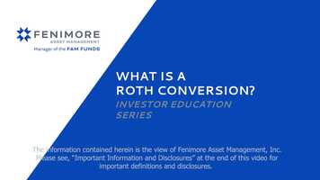 Free download Investor Education Series: What is a Roth Conversion? video and edit with RedcoolMedia movie maker MovieStudio video editor online and AudioStudio audio editor onlin