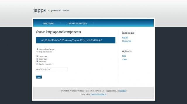 Download web tool or web app Japps Password Creator