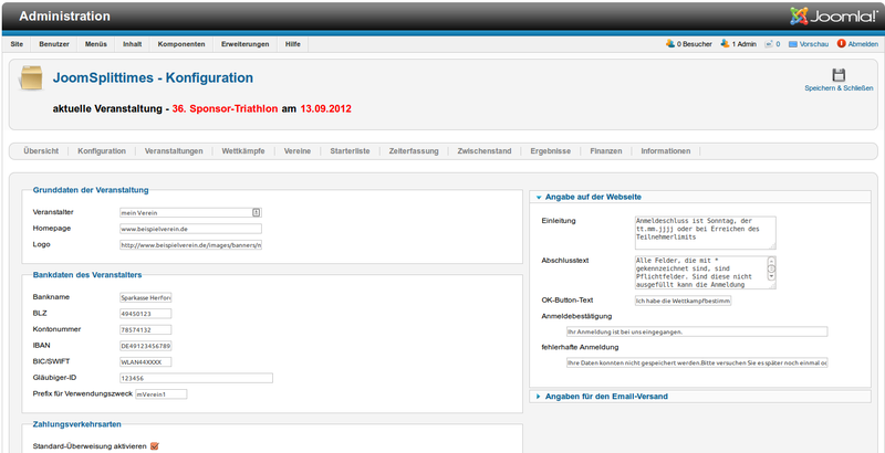 Download web tool or web app JoomSplittimes