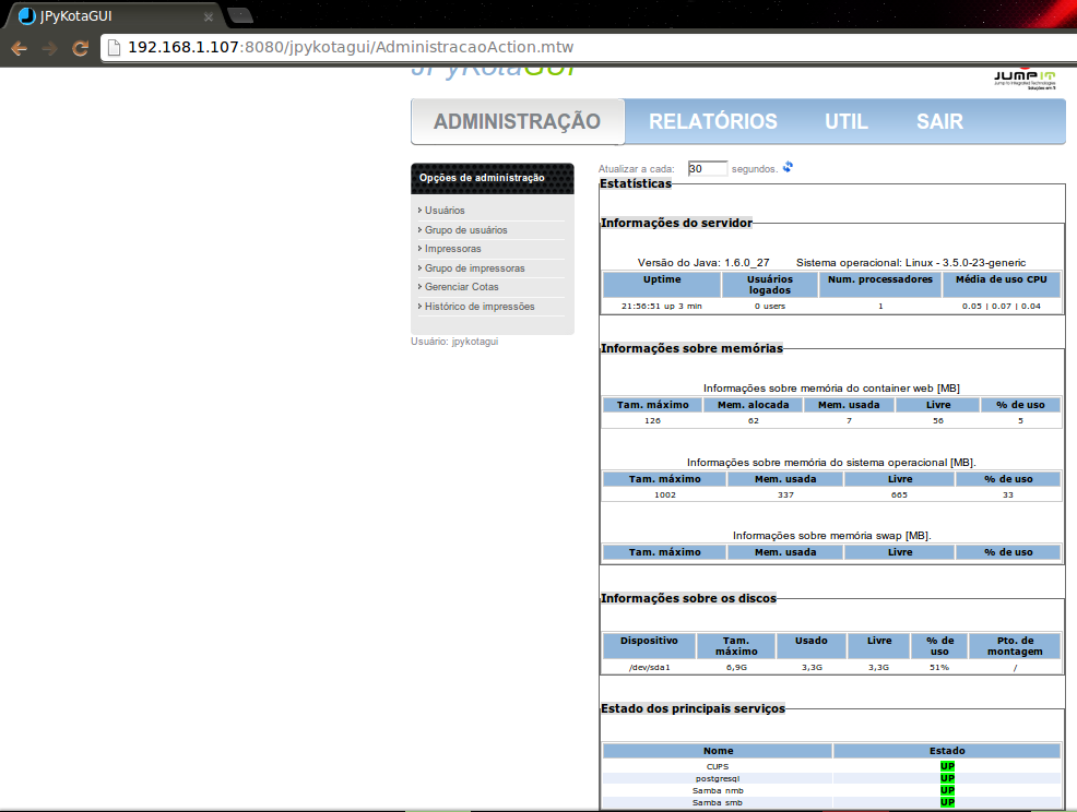Download web tool or web app JPykotaGUI Download web tool or web app JPykotaGUI