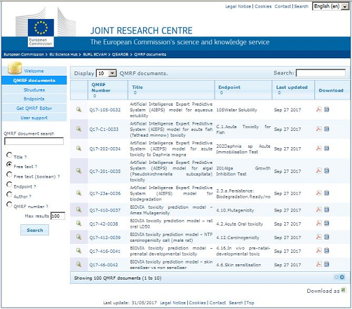 Download web tool or web app JRC QSAR Model Database Download web tool or web app JRC QSAR Model Database