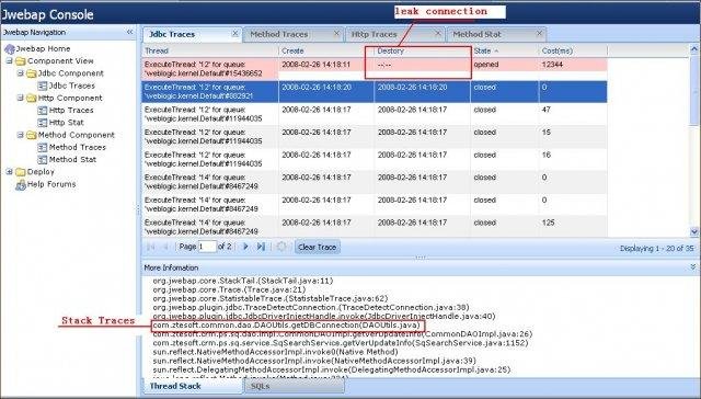 Download web tool or web app Jwebap-profiler for j2ee application