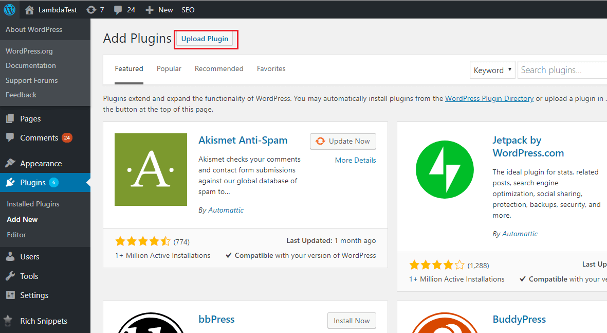 Download web tool or web app LambdaTest WordPress-Plugin Download web tool or web app LambdaTest WordPress-Plugin