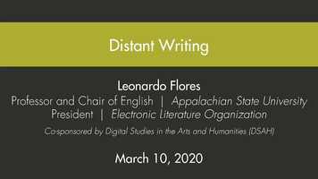 Free download Leonardo Flores Digital Dialogue: Distant Writing video and edit with RedcoolMedia movie maker MovieStudio video editor online and AudioStudio audio editor onlin