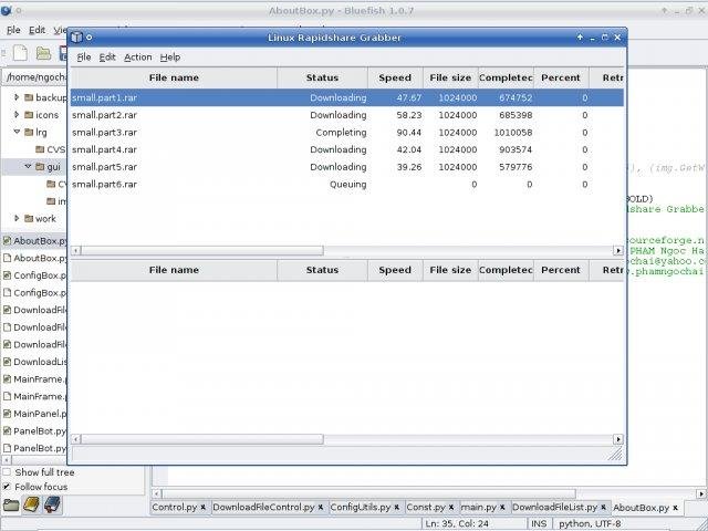 Download web tool or web app Linux rapidshare grabber