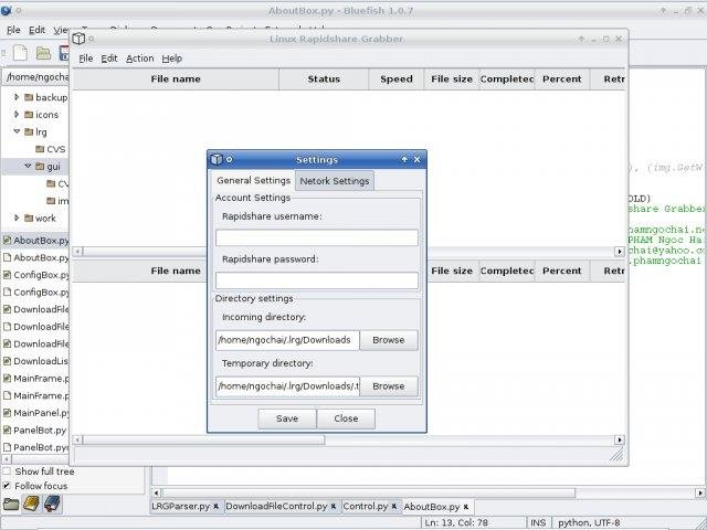 Download web tool or web app Linux rapidshare grabber
