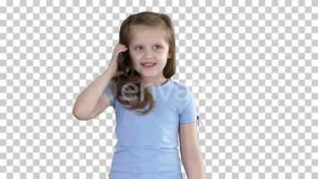 Free download Little cute girl making a phone call while walking, Alpha Channel | Stock Footage - Videohive video and edit with RedcoolMedia movie maker MovieStudio video editor online and AudioStudio audio editor onlin