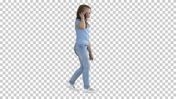 Free download Little Girl Talk Phone and Walking, Alpha Channel | Stock Footage - Videohive video and edit with RedcoolMedia movie maker MovieStudio video editor online and AudioStudio audio editor onlin