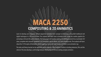 Free download MACA 2250 Compositing  2D Animatics - Course Overview video and edit with RedcoolMedia movie maker MovieStudio video editor online and AudioStudio audio editor onlin