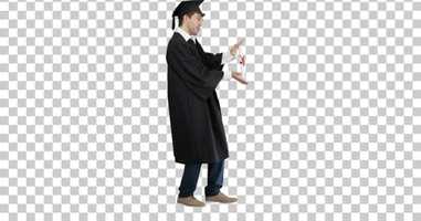 Free download Man in graduation gown posing for the camera, Alpha Channel | Stock Footage - Envato elements video and edit with RedcoolMedia movie maker MovieStudio video editor online and AudioStudio audio editor onlin