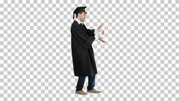 Free download Man in graduation gown posing for the camera, Alpha Channel | Stock Footage - Videohive video and edit with RedcoolMedia movie maker MovieStudio video editor online and AudioStudio audio editor onlin