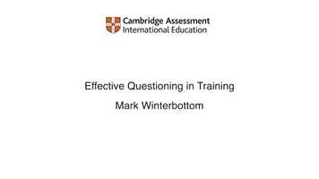 Free download Mark Winterbottom Effective Questioning in Science Training video and edit with RedcoolMedia movie maker MovieStudio video editor online and AudioStudio audio editor onlin