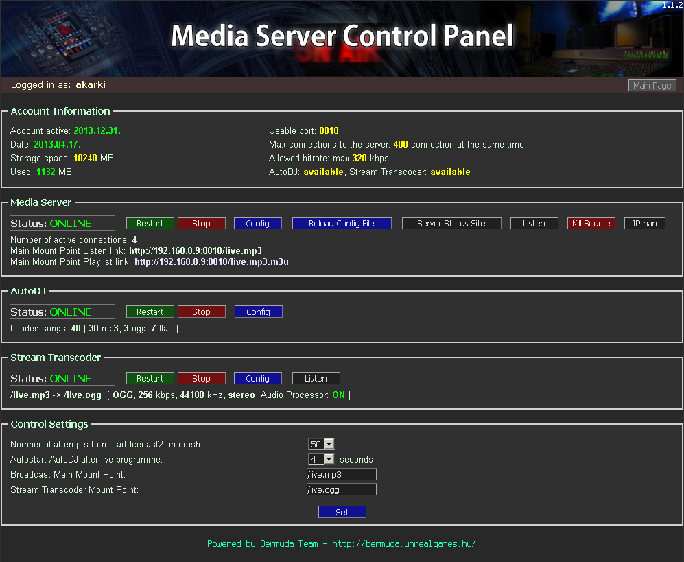 Download web tool or web app Media Server Control Panel Download web tool or web app Media Server Control Panel