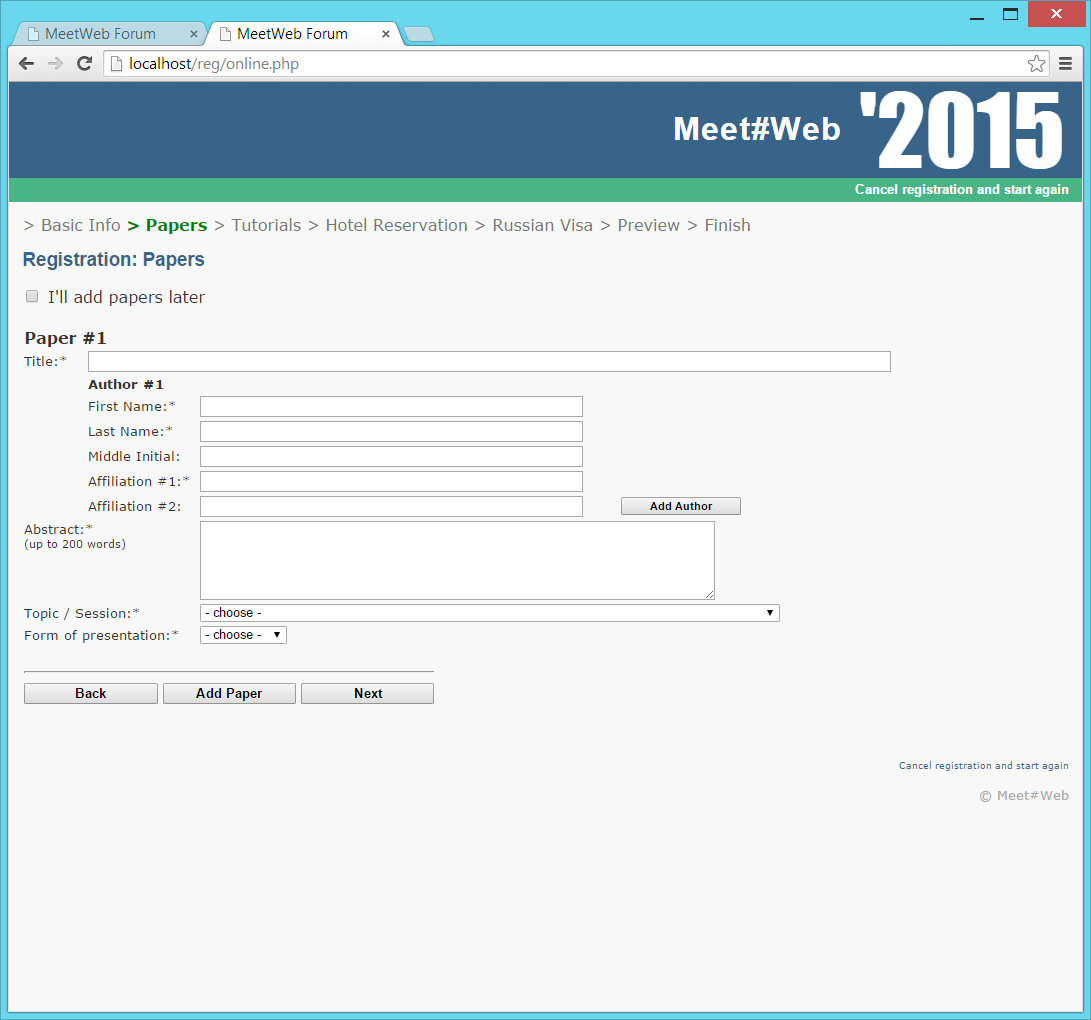 Download web tool or web app Meet#Web - Portal for Meeting Organizers