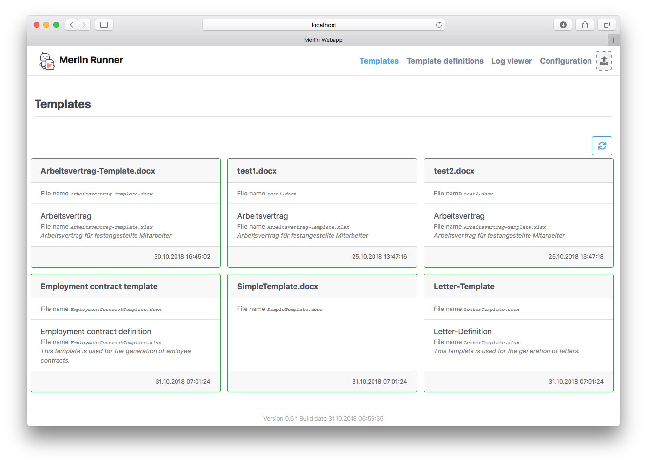 Download web tool or web app MerlinRunner