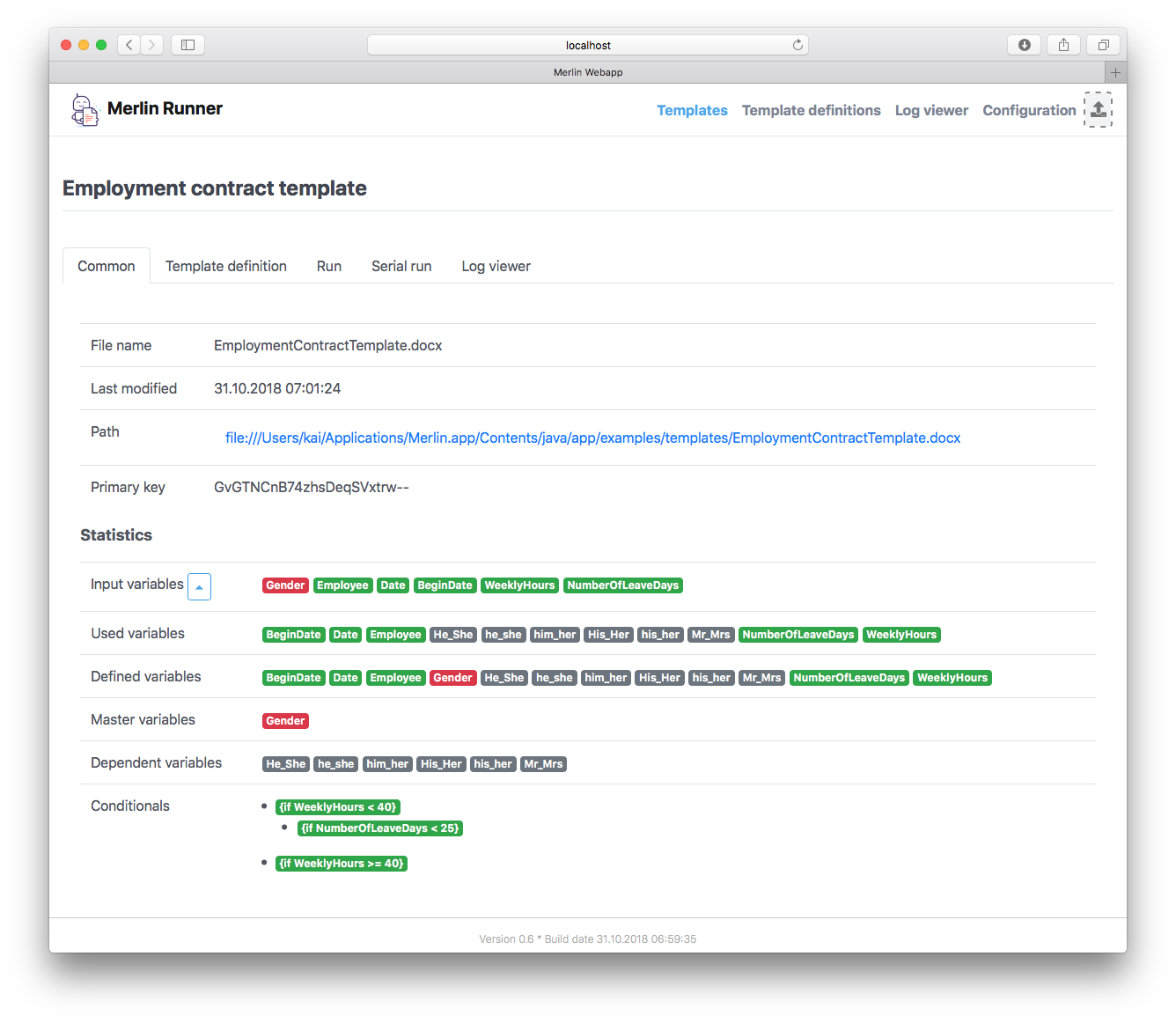 Download web tool or web app MerlinRunner