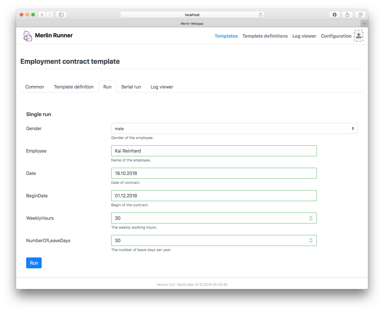 Download web tool or web app MerlinRunner