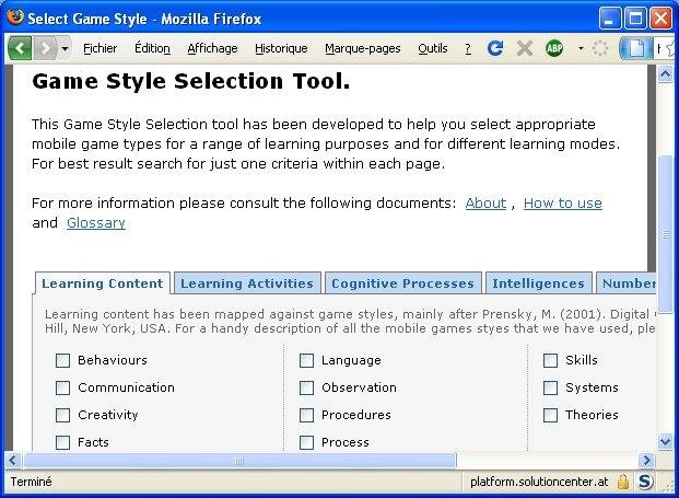 Download web tool or web app mGBL - mobile Game-Based Learning